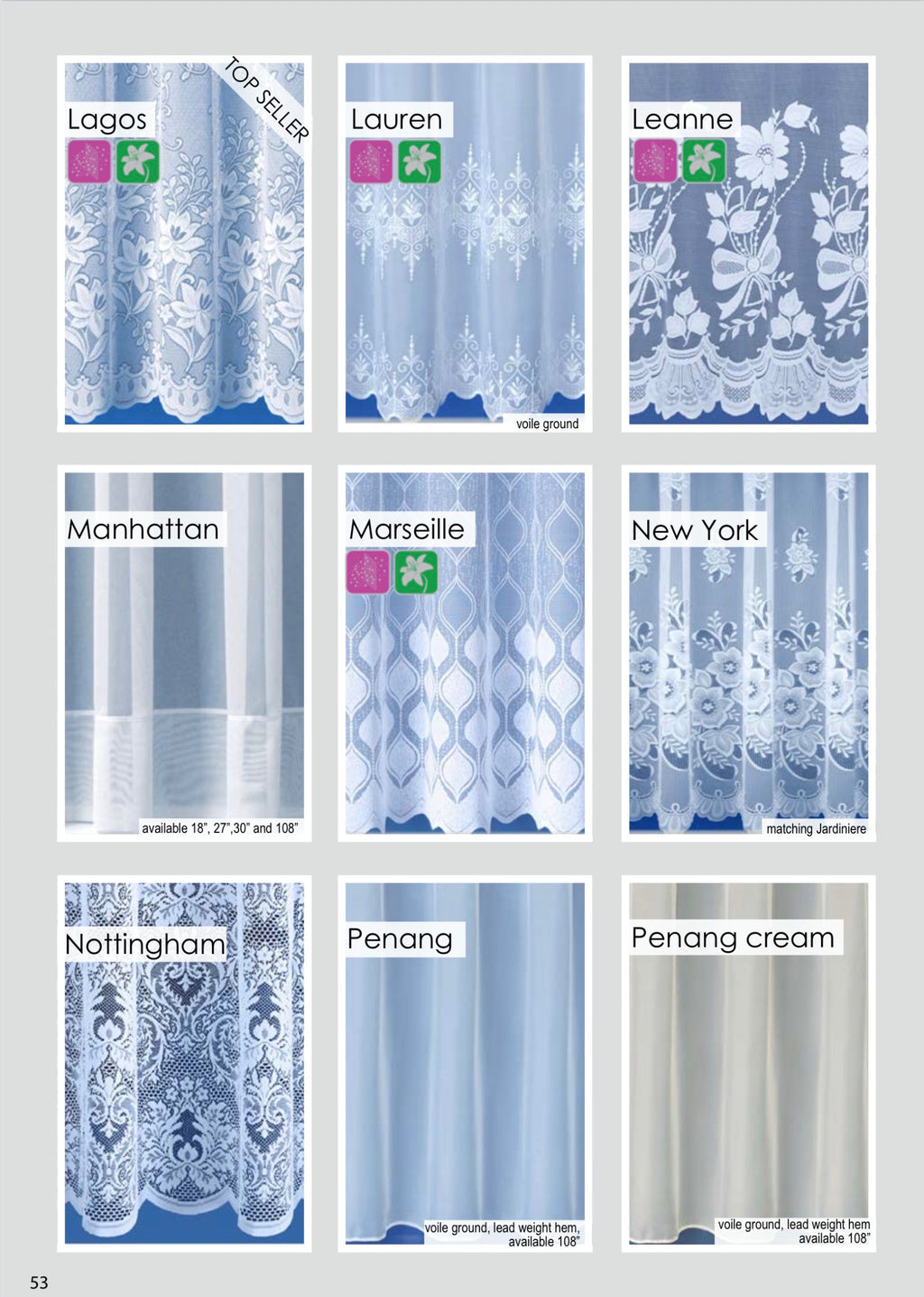 Wingora White Net Curtains – Made to Measure | Various Styles & Size | 36 Drop