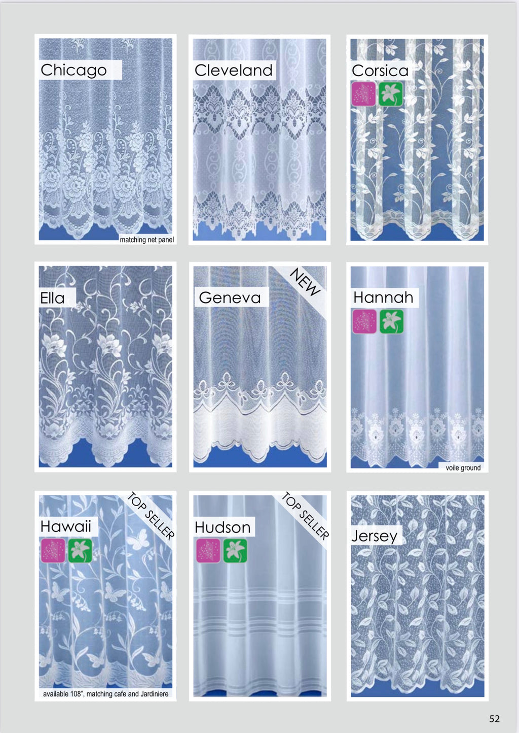 Wingora White Net Curtains – Made to Measure | Various Styles & Size | 36 Drop