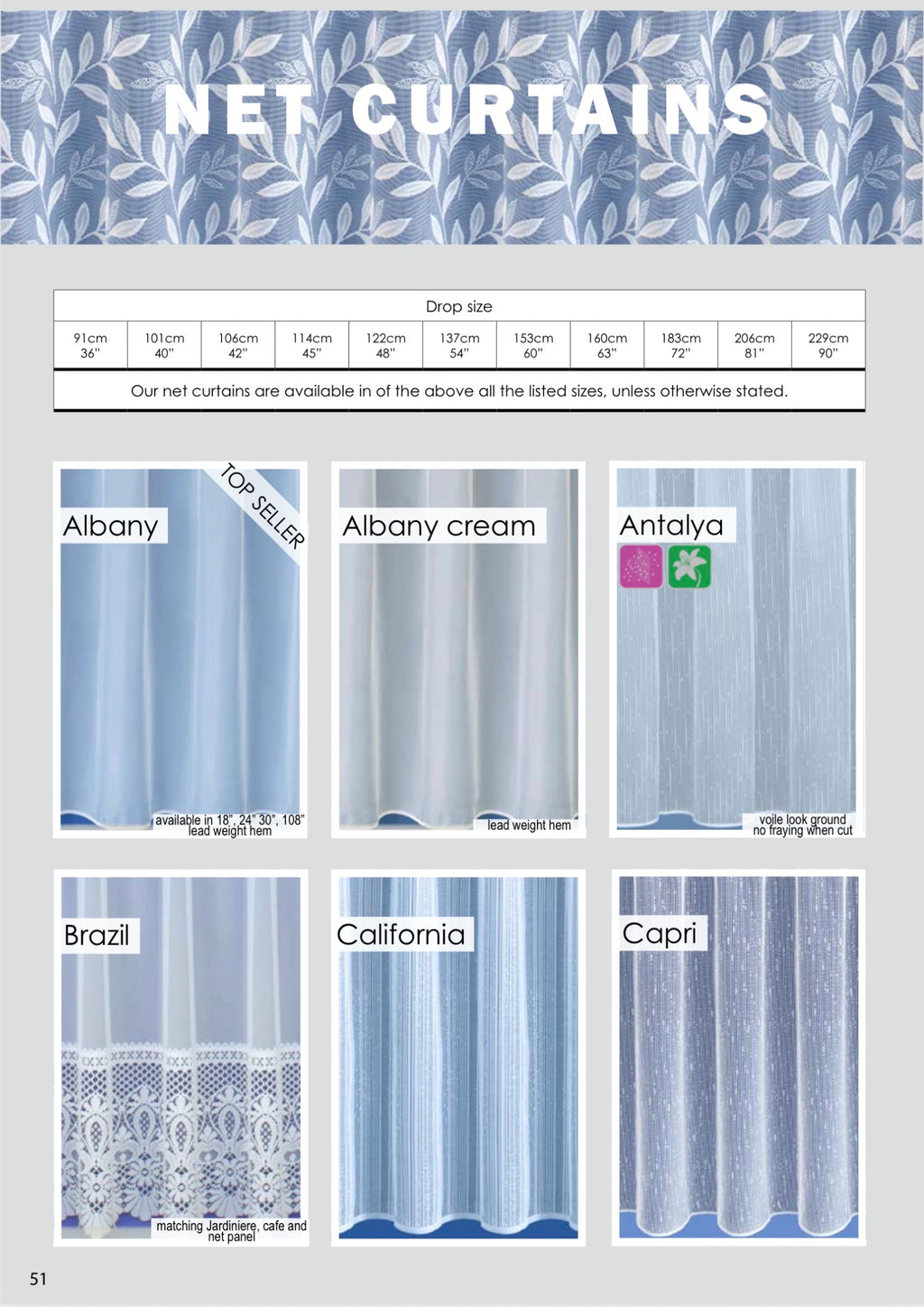 Wingora White Net Curtains – Made to Measure | Various Styles & Size | 36 Drop