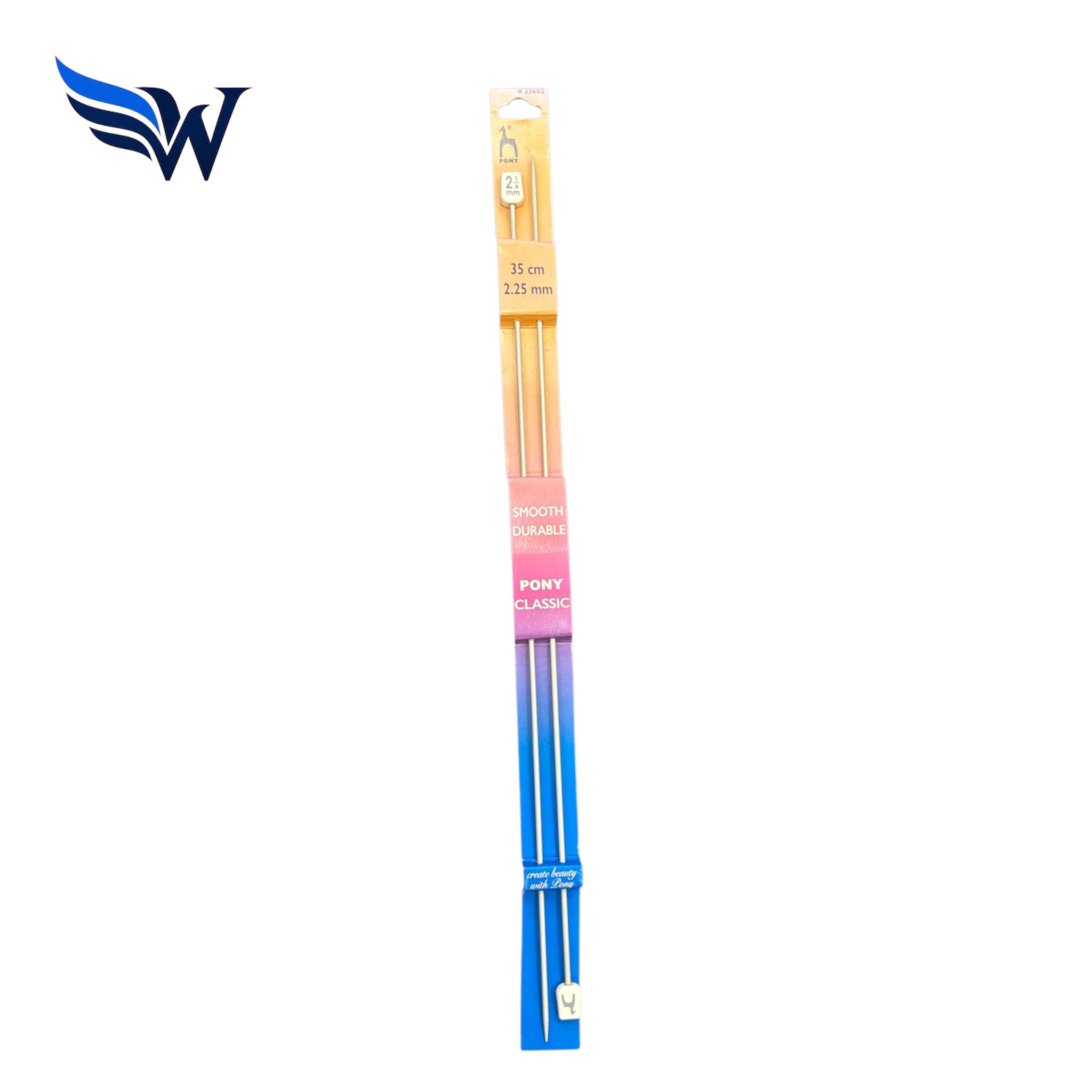 Pony Classic Knitting Needles 35cm Aluminium Single Point Needles – Choose Size 2mm, 2.25mm, 12mm & 20mm | Wingora