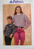 Patons Knitting Pattern 2044 – Chunky Children’s & Adult Sweater Pattern