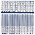Tyrone Traditional Base Lace Design Café Curtain Fabric – Plain Net Ground – 100% Polyester – Sold by the Metre