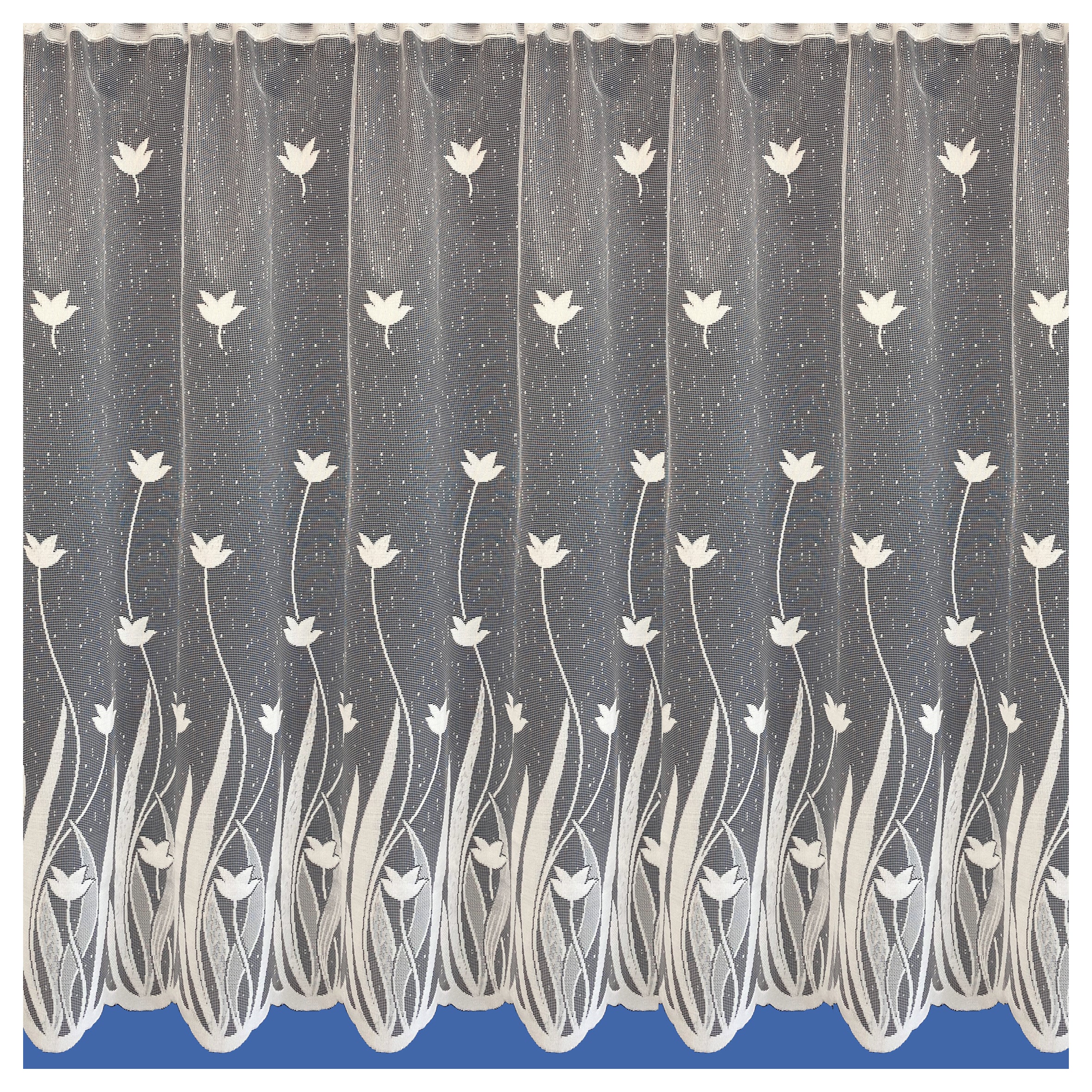 2018 Floral Voile Net Curtain – Rod Pocket – White – 36” (91cm)| Wingora